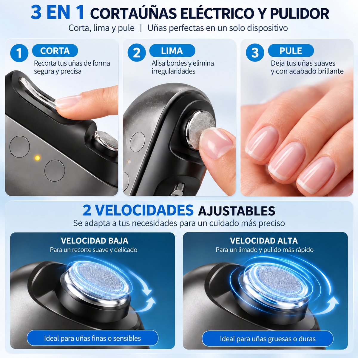 Cortaúñas Eléctrico Automático con Pulidor