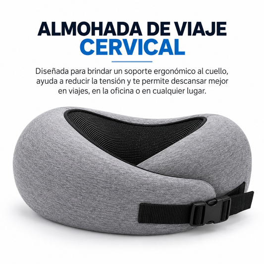 Almohada de viaje cervical ergonómica